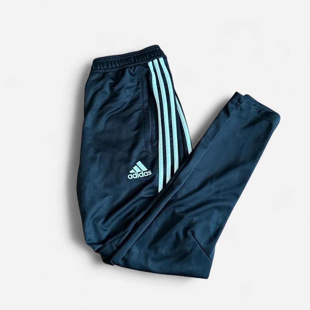 Adidas Black Trackpants with Signature Stripes